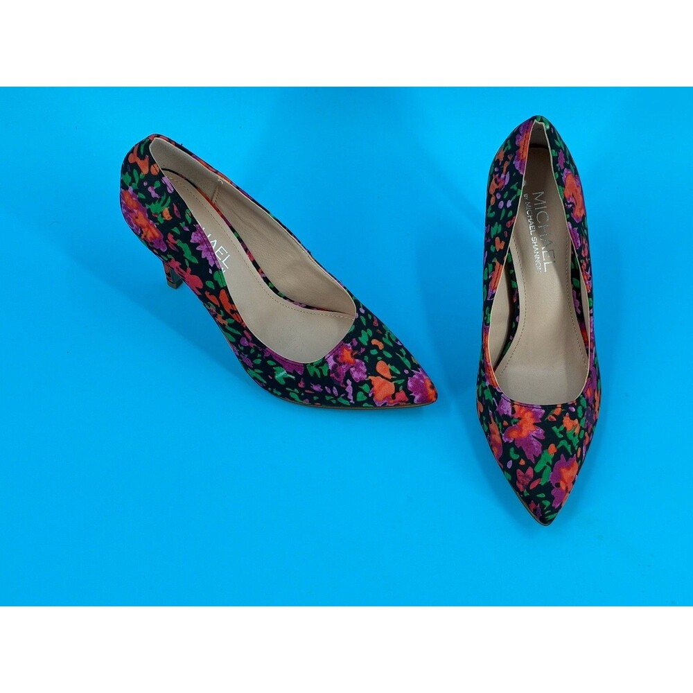 Michael by Michael Shannon Womens 7 Floral Pointed Toe Stiletto Pumps Heels